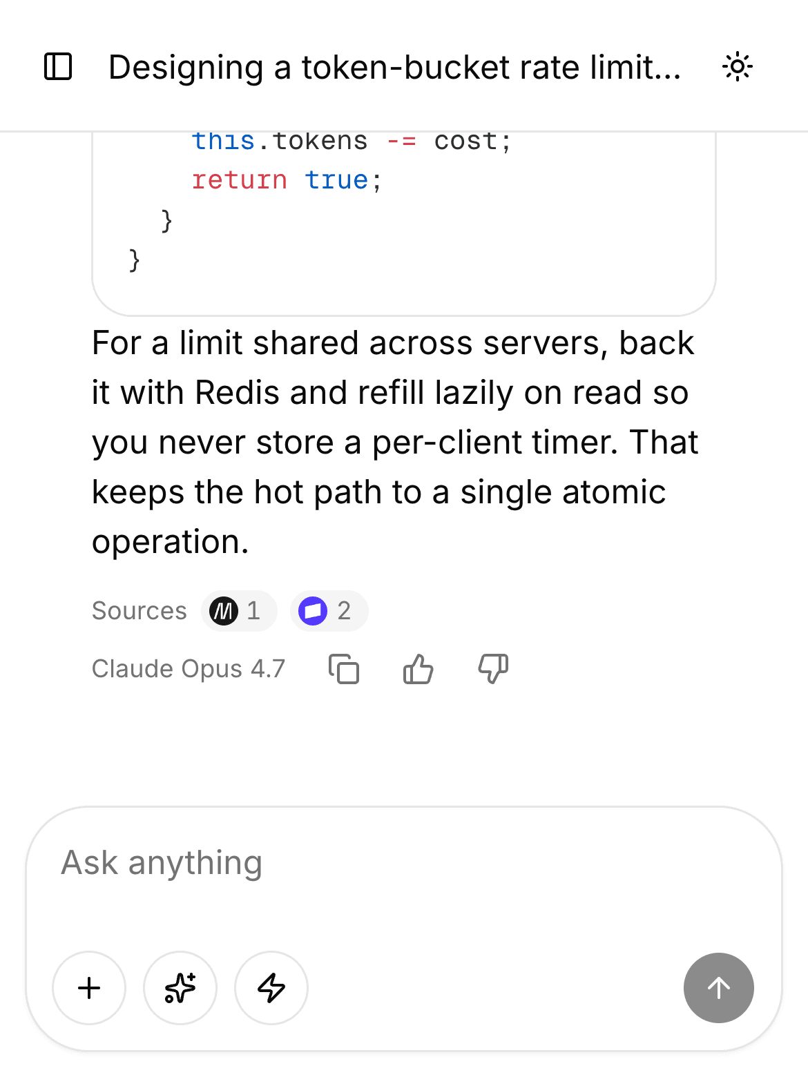 The WebForSpeed chat interface